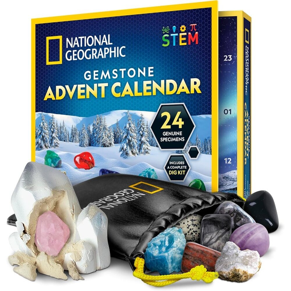 NATIONAL GEOGRAPHIC Gemstone Advent Calendar - 2025 Christmas Countdown Calendar